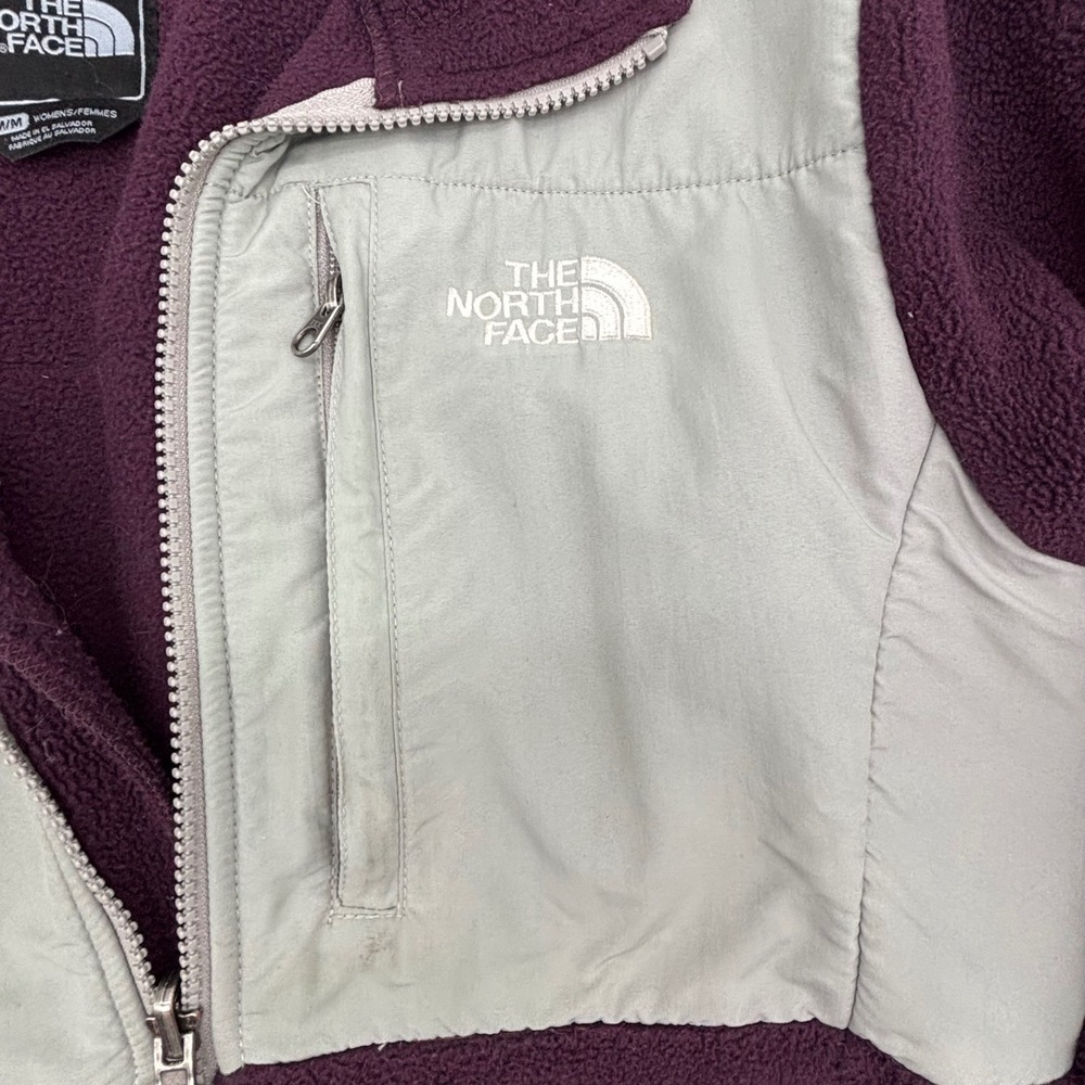 The North Face Fleece Jacket Womens Medium M Purple Grey Zip Up Pocket - Picture 6 of 12